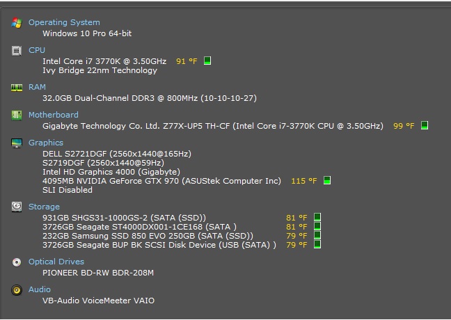 System Hardware Specs