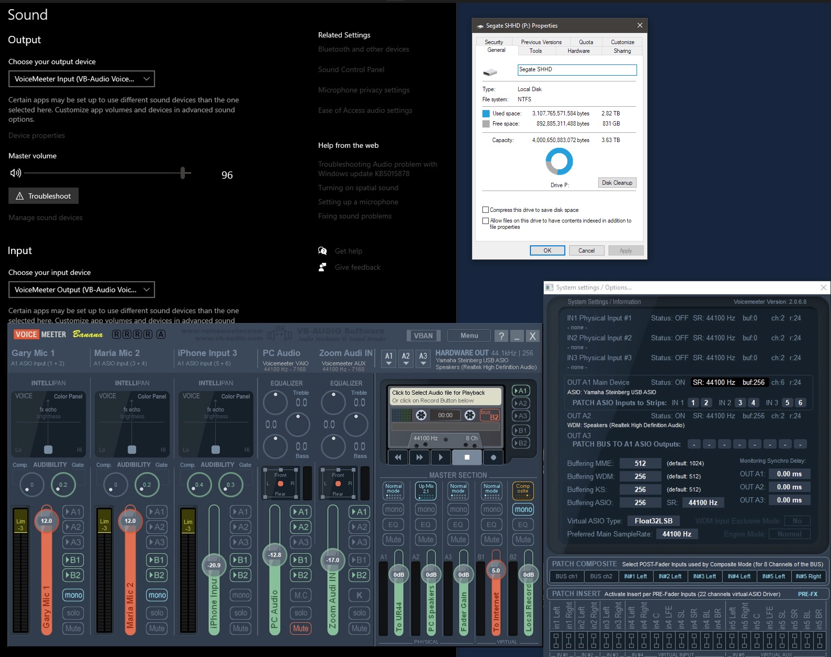 VM &amp; System Audio config.