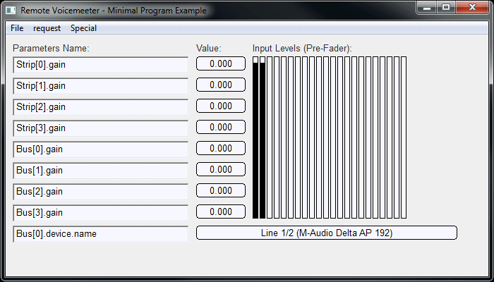 Voicemeeter Remote Client Application Example