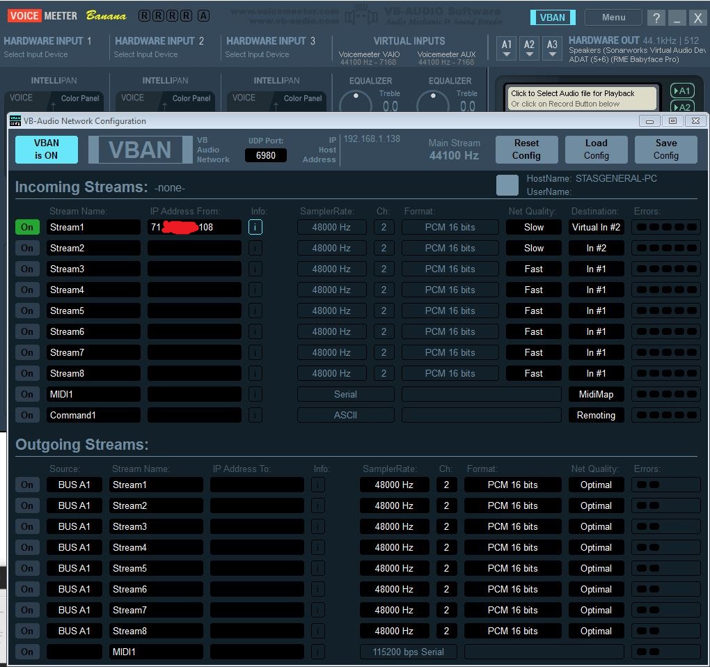 PC-2 (receiving, Windows 7).